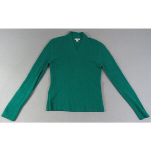 Investments 100% Fine Cashmere Ribbed Cable Knit Quiet Luxury Sweater Women's L